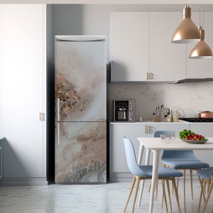 Αυτοκόλλητο Ψυγείου Αφηρημένο Λευκό και Χρυσό - Decotek 28742