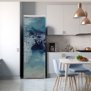 Αυτοκόλλητο Ψυγείου Αφηρημένος Μπλε Αφρός - Decotek 28738