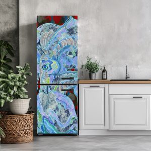 Αυτοκόλλητο Ψυγείου Abstract Blue Horses - Decotek 28752