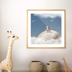 Πόστερ - Αφίσα Oliver Robins, Fox on the Moon Blue - Decotek 33745