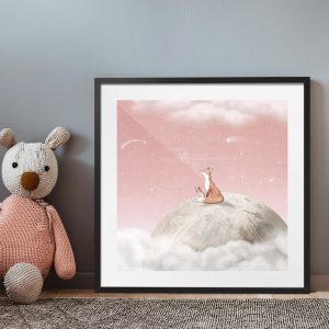 Πόστερ - Αφίσα Oliver Robins, Fox on the Moon Pink - Decotek 33748