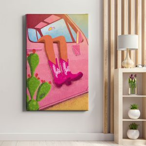 Πίνακας Ζωγραφικής Road Trip με Ροζ Διάθεση - Decotek 221990