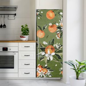 Αυτοκόλλητο Ψυγείου Πορτοκάλια με Πράσινο Φόντο - Decotek 28789