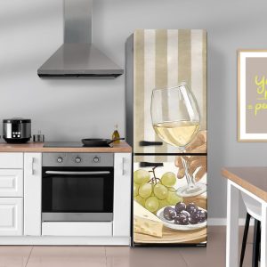 Αυτοκόλλητο Ψυγείου Λευκό Κρασί και Σταφύλια - Decotek 28805