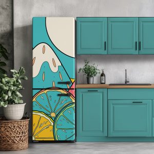 Αυτοκόλλητο Ψυγείου Pop Art Φρούτα & Βουνό - Decotek 28812