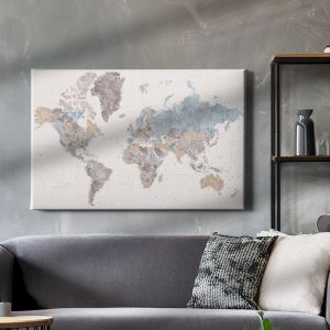 Πίνακας Ζωγραφικής  Παγκόσμιος Χάρτης, Watercolor  - Decotek 222035