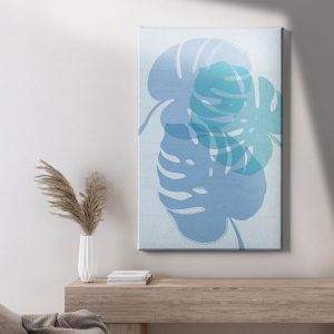 Πίνακας Ζωγραφικής Τροπικά Φύλλα σε Μπλε Αποχρώσεις - Decotek 222038