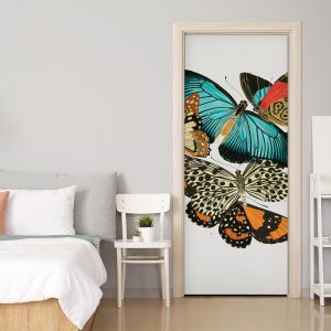 Αυτοκόλλητο Πόρτας Πολύχρωμες Πεταλούδες - Decotek 31098