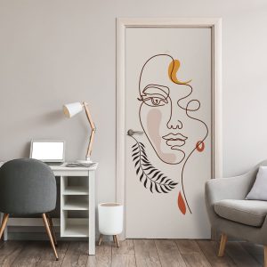 Αυτοκόλλητο Πόρτας Line Art Πρόσωπο - Decotek 31072