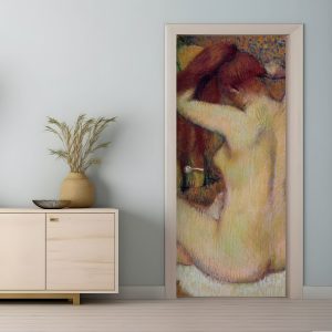 Αυτοκόλλητο Πόρτας Edgar Degas, Woman Combing Her Hair - Decotek 31089