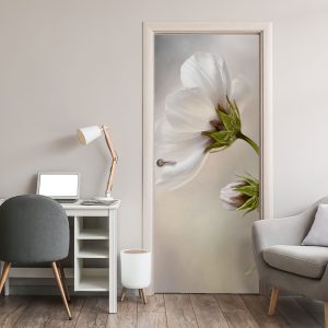 Αυτοκόλλητο Πόρτας Λευκά Λουλούδια - Decotek 31086