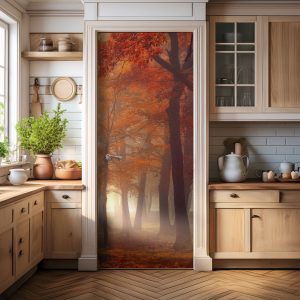 Αυτοκόλλητο Πόρτας Κόκκινα Φύλλα - Decotek 31059