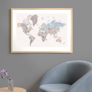 Πόστερ - Αφίσα Vintage Παγκόσμιος Χάρτης - Decotek 33816