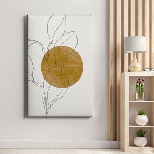 Πίνακας Ζωγραφικής Χρυσός Κύκλος και Φύλλα - Decotek 222124