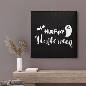 Πίνακας Ζωγραφικής Happy Halloween, Λευκή Φράση - Decotek 222119