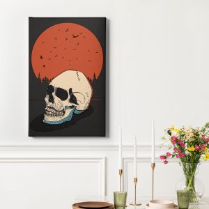 Πίνακας Ζωγραφικής Halloween, Κρανίο & Φεγγάρι - Decotek 222098