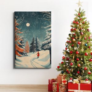 Πίνακας Ζωγραφικής Μονοπάτι στη Χιονισμένη Νύχτα - Decotek 222213