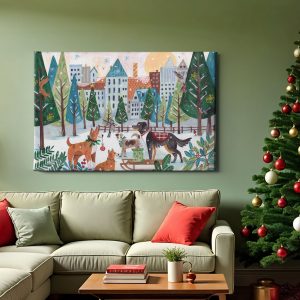 Πίνακας Ζωγραφικής Χριστουγεννιάτικη Πλατεία - Decotek 222214