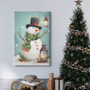 Πίνακας Ζωγραφικής Χιονάνθρωπος με Φανάρι  - Decotek 222230