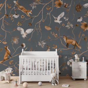 Φωτοταπετσαρία Playful Forest, blue - Kikki Belle 60877