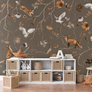 Φωτοταπετσαρία Playful Forest, taupe - Kikki Belle 60884