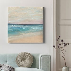 Πίνακας Ζωγραφικής Παραλία - Γαλάζιο & Μπεζ - Decotek 222262