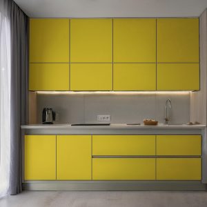 Μονόχρωμο Αυτοκόλλητο για Ντουλάπια Κουζίνας Κίτρινο – Decotek 500100