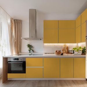 Μονόχρωμο Αυτοκόλλητο για Ντουλάπια Κουζίνας Κίτρινο Κροκί – Decotek 500101