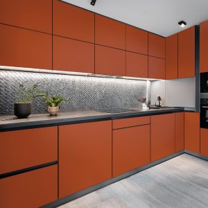 Μονόχρωμο Αυτοκόλλητο για Ντουλάπια Κουζίνας Πορτοκαλί – Decotek 500103