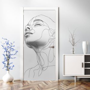 Αυτοκόλλητο Πόρτας Γυναικεία Μορφή Line Art - Decotek 31176