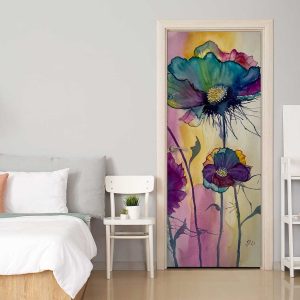 Αυτοκόλλητο Πόρτας Watercolor Flowers - Decotek 31190