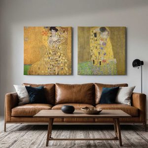 Γκούσταφ Κλιμτ — Αντέλε & Το Φιλί — σύνθεση πινάκων σε καμβά σε χώρο