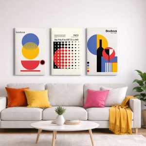 Bauhaus Αφίσες — σύνθεση πινάκων σε καμβά σε χώρο
