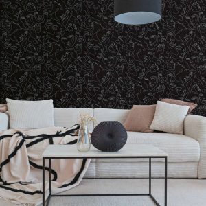Ταπετσαρία τοίχου θεματική AS Creation 791723 σε μαύρο — δωμάτιο