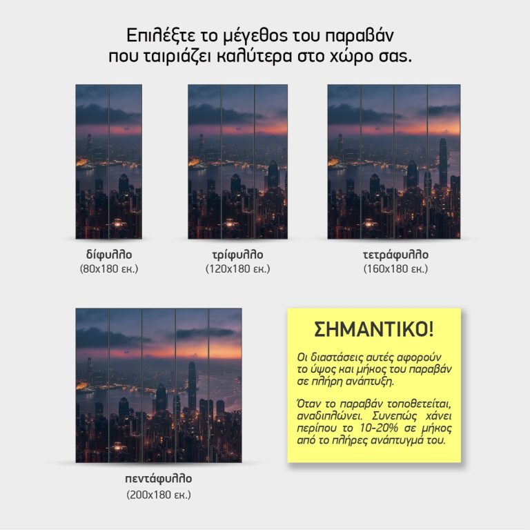 Αστικό Ηλιοβασίλεμα — τα 4 μεγέθη