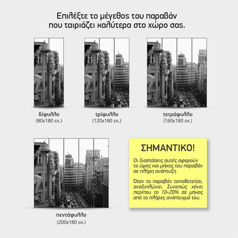 Γυναίκα στην Ταράτσα — τα 4 μεγέθη